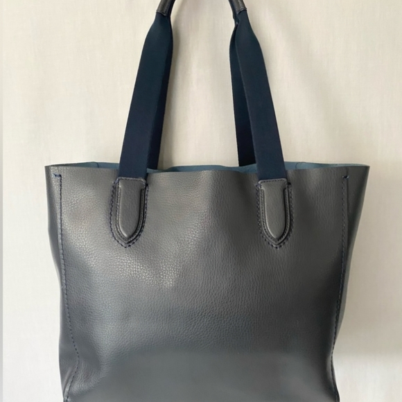 Coach Derby Navy Blue Soft Pebbled Leather Tote Bag - Picture 3 of 14
